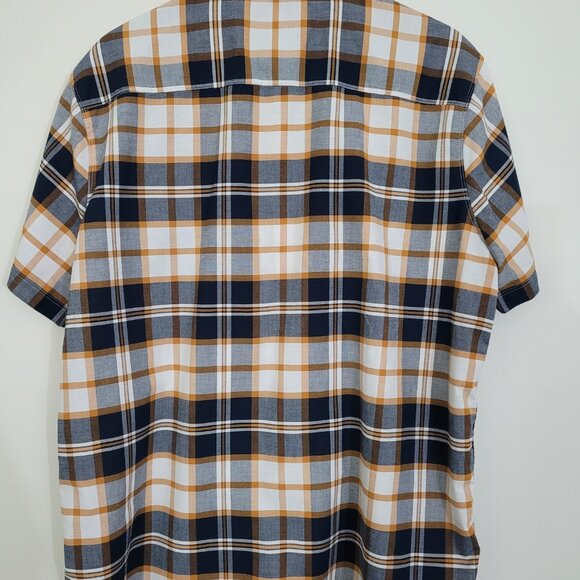 Mountain Hardwear Men's Plaid Button Down Shirt - Navy, White, and Orange - Picture 6 of 7